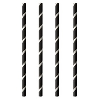 PAPSTAR 100 Shake-Halme, Papier Ø 8 mm · 20 cm schwarz/weiss "Stripes"