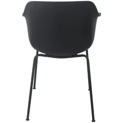 Kadima Design Gartenstuhl Robust Schwarz  120 kg Belastbar  Stapelbar  Büro & Wartezimmer  Witterungsbeständig