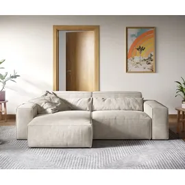 DeLife Ecksofa Sirpio XL 270x170 cm Cord Beige Recamiere variabel, Ecksofas