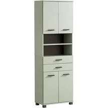 WELLTIME Palermo Hochschrank 59,8 x 180,9 x 32,6 cm Grün Kunststoff/Metall/MDF/Massivholz