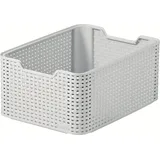 Curver Aufbewahrungskorb in Rattan-Optik, für Küche, Wohnzimmer, Badezimmer, Schlafzimmer, mittelgroß, rechteckig, 18 l, Grau