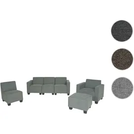 Mendler Modular Sofa-System Couch-Garnitur Lyon 3-1-1-1, Stoff/Textil ~ grau