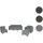 Mendler Modular Sofa-System Couch-Garnitur Lyon 3-1-1-1, Stoff/Textil ~ grau