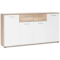 Möbelando Sideboard >Jacklin< in Wildeiche Absetzung weiß - Moderne