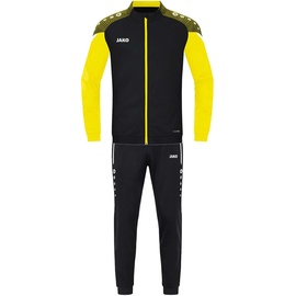 Jako Herren Trainingsanzug Polyester Performance, schwarz/soft yellow, XL