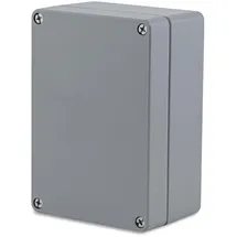 BOXEXPERT Aluminium Industriegehäuse 200x140x91mm IP66 pulverbeschichtet Serie Alster Druckgussgehäuse Installationsgehäuse Leergehäuse Wandgehäuse grau