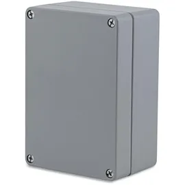 BOXEXPERT Aluminium Industriegehäuse 200x140x91mm IP66 pulverbeschichtet Serie Alster Druckgussgehäuse Installationsgehäuse Leergehäuse Wandgehäuse grau