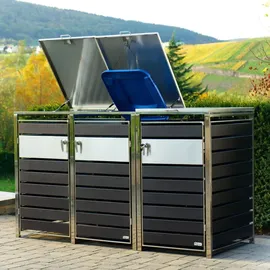 Zelsius Mülltonnenbox 3er 120 - 240 l anthrazit