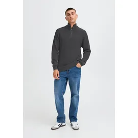 !Solid Troyer SDGoma", Herren, Gr. M, grau (dunkelgrau melange), Obermaterial: 70% Baumwolle CO recyc.. 30% Polyester Pol. recyc.., Pullover Troyer