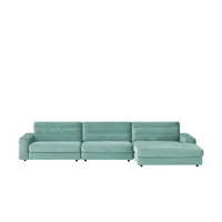 Ecksofa Samt  Scarlatti ¦ türkis/petrol ¦ Maße (cm): B: 416 H: 83 T: 205.0
