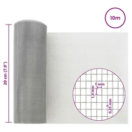 vidaXL Drahtgeflecht 20 x 1000 cm 18 Mesh Edelstahl 304 Silber