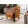 Massivmoebel24 Sessel Echtleder 64 x 83 x 76 cm Cognac mit Armlehnen und Metallbeinen