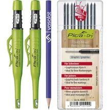 vasalat Pica Dry Tieflochmarker Graphit 2 Stück mit 10 Ersatzminen 3-teilig
