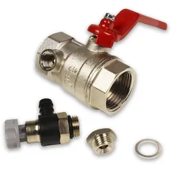 Kugelhahn mit Entleerung für Heizung, normaler Durchgang mit Ablassventil (Ausführung: 1/2'' Pmax: 25bar)