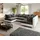 DeLife Wohnlandschaft Clovis Weiss Schwarz mit Hocker, Design Wohnlandschaften, Couch Loft, Modulsofa, modular