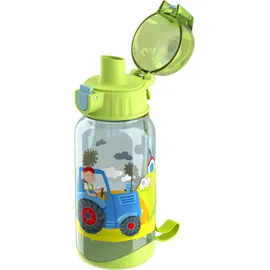 HABA 304486 Trinkflasche Traktor, 400ml Kinder-Trinkflasche mit Traktor-Motiv, Kindergeschirr