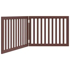 vidaXL 2-tlg. Hundetor Faltbar Braun 160 cm Pappelholz