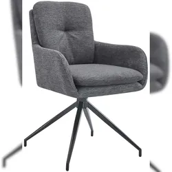 DELUKE Esszimmerstuhl NAVER - Stoff Dunkelgrau 58x63x85 cm | Essstühle Esszimmerstühle Küchenstühle Wohnzimmerstühle