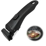 Abnehmbarer Topfgriff Hitze Rutschfester Griff für Töpfe & Pfannen, Hitzebeständiger Anti-Rutsch Griff bis 10KG Tragkraft Ersatzgriff für Abnehmbarem Griff, Ideal für Küche Camping Wohnmobil (Schwarz)