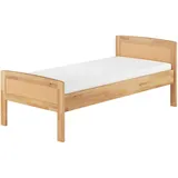 Erst-Holz Einzelbett Buche hohes Seniorenbett 100x220 Überlänge V-60.72-10-220 Rollrost und Matratze inkl.
