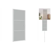 vidaXL Innentür 93x201,5 cm Weiß Mattglas und Aluminium