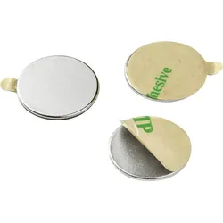 Scheibenmagnet flach selbstklebend, Neodym vernickelt - 15 mm
