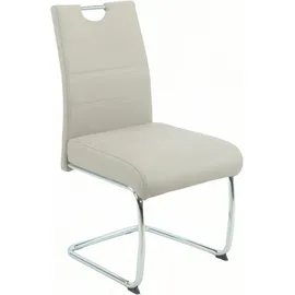 Hela Freischwinger HELA "FLORA Freischwinger mit Griff, 140kg belastbar", braun (cappuccino, chromfarbig), B:50cm H:96cm T:63cm, Kunstleder, Metall, Polyester, Stühle, Freischwinger, XL-Esszimmerstuhl, Federkern für Sitzkomfort