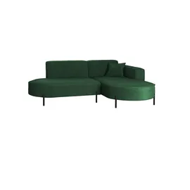 Fun Möbel Ecksofa Stoff 2-Sitzer Dunkelgrün