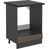 Vicco Herdumbauschrank R-Line, Edelgrau/Anthrazit, 60 cm, AP Anthrazit