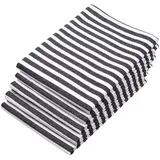 ZOLLNER Geschirrtuch Malmö 50 x 70 cm, 100% Baumwolle, weiß-schwarz, gestreift- 5 Stück