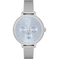 BOSS Multi Zifferblatt Quarz Uhr für Damen mit Silbernes Edelstahl-Mesh-Gliederarmband - 1502662
