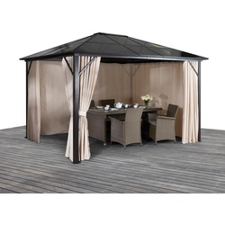 Pavillon KONIFERA „Aruba“ Pavillons Gr. B/H/T: 300 cm x 270 cm x 400 cm, beige Pavillons BxT: 300×400 cm, Aluminiumgestell