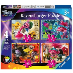 Trolls Puzzle »4 in 1 Puzzle Box Trolls 2 World Tour Ravensburger Kinder Puzzle«, 24 Puzzleteile