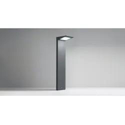 Zafferano Batteriebetriebene 2,2-W-Solar-LED-Bodenpollerleuchte mit dunkelgrauer IP54-Photovoltaik