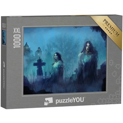 puzzleYOU Puzzle Puzzle 1000 Teile XXL „Digitale Kunst: Gothic-Vampire auf dem Friedhof, 1000 Puzzleteile, puzzleYOU-Kollektionen Gothik