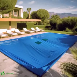 VOUNOT Poolabdeckung Blau 4X7 m