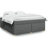 vidaXL Boxspringbett 180 x 200 cm Dunkelgrau