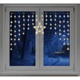Spetebo LED Sternenvorhang 140x95 cm - 90 LED warm weiß - Fenster Deko Lichterkette Lichtervorhang