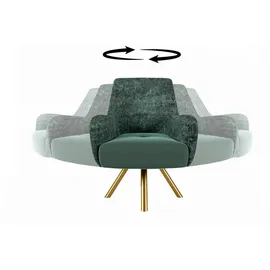 Fun Möbel Couch Stoff 3-Sitzer + 2-Sitzer + Sessel Grün