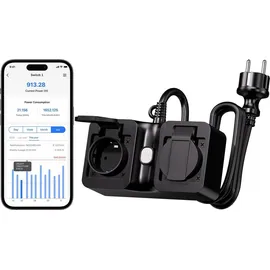 Meross Smart-Home-Steckdose Schwarz