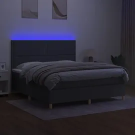 vidaXL Boxspringbett 180 x 200 cm Dunkelgrau