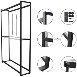 Montixx Kaminholzregal Metall 45 x 25 x 200 cm Schwarz