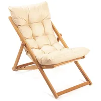 Asir Gartensessel 59 × 44 cm Buche - Beige