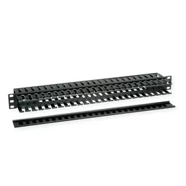 Value 26990321 - 19''-Frontplatte 1 HE, beidseitig mit Kabelkanal, schwarz