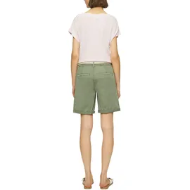 s.Oliver Chinoshorts S.OLIVER, Damen, Gr. 36, N-Gr, grün (shadow khaki), Obermaterial: 98% Baumwolle, 2% Elasthan, unifarben, regular fit kniefrei, Hosen Chinoshorts, Sommerhose mit geflochtenem Gürtel
