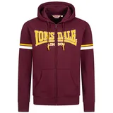 Lonsdale Darfield Sweatjacke Herren Oxblood/Yellow/White M