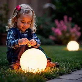 Tectake Kugelleuchte Luminous Globe, mit LED-Beleuchtung, 12 W inklusive Erdspieß