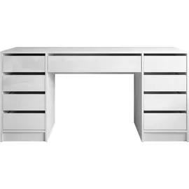 lookway Schreibtisch MADA DOUBLE mit Schubladen Weiß