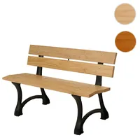 Mendler Gartenbank HWC-O20, Sitzbank Parkbank Holzbank 2-Sitzer, Gusseisen Holz
