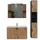 Vicco Badmöbel-Set Irma, Anthrazit/Goldkraft Eiche, 4 Teile, (3-St., 3er Set) grau
